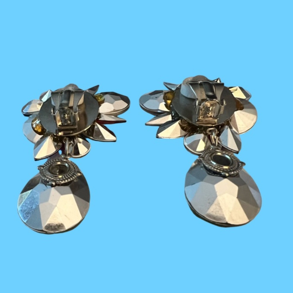 Multi Colored Rhinestone Drop Crystal Cluster Cli… - image 6